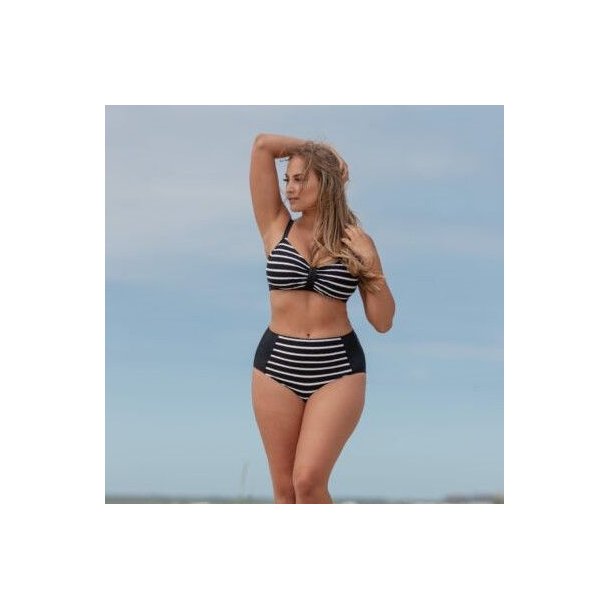 Plaisir Stripes bikinitop uden bøjler, sort